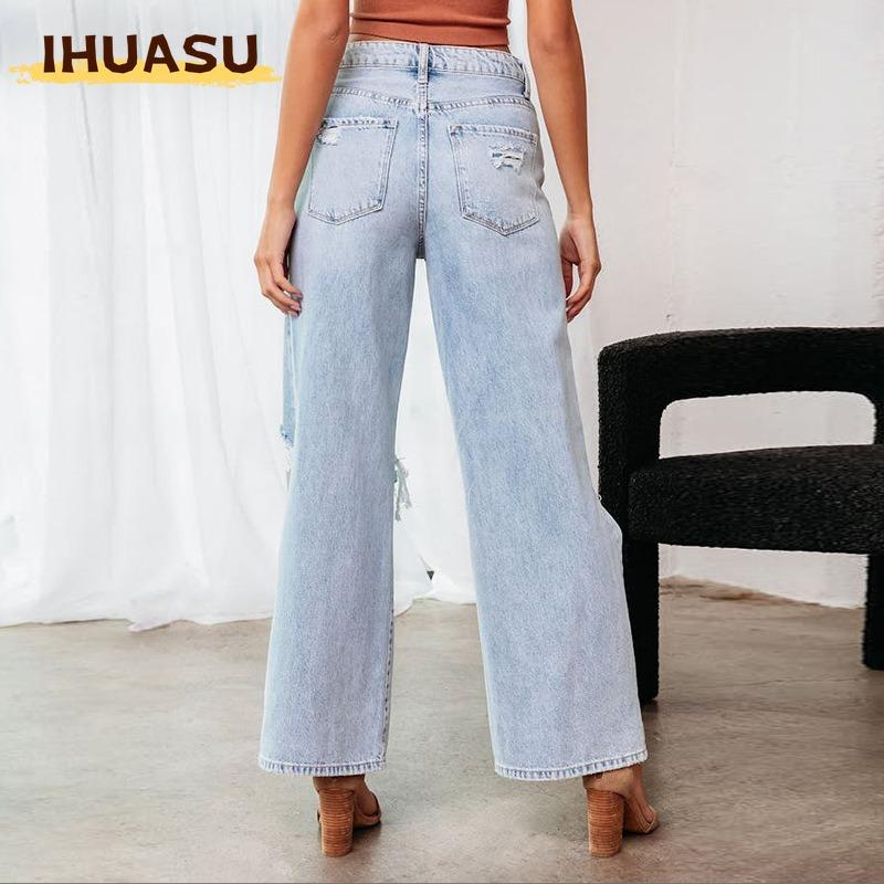 IHUASU Damenmode, lässig, einfarbig, bedruckt, Hosen und Caprihosen
