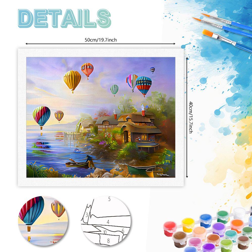 CHENISTORY DIY Ölmalerei nach Zahlen Hauslandschaft nach Zahlen Acrylfarbe Wandkunst Bilder Handgemaltes Leinwand Home Decor