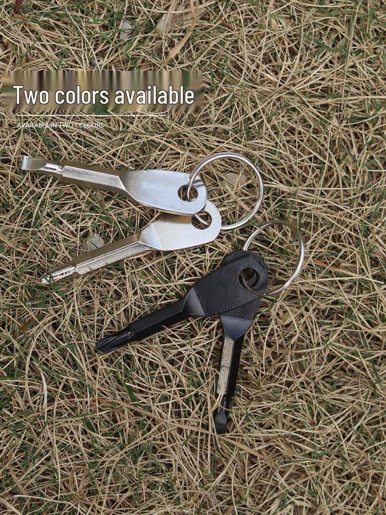 Portable EDC Multi-tool Pocket Screwdriver with Flathead, Phillips Heads, and Keychain