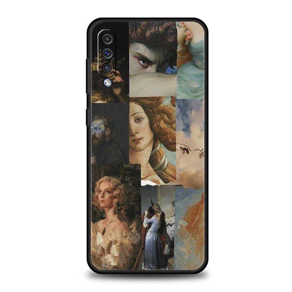 Mona Lisa Van Gogh Oil Art Phone Case For Samsung A12 A14 A32 A50 A70 A20E A20S A10S A22 A40 A34 A54 A42 A52 5G A02S A04s Cover