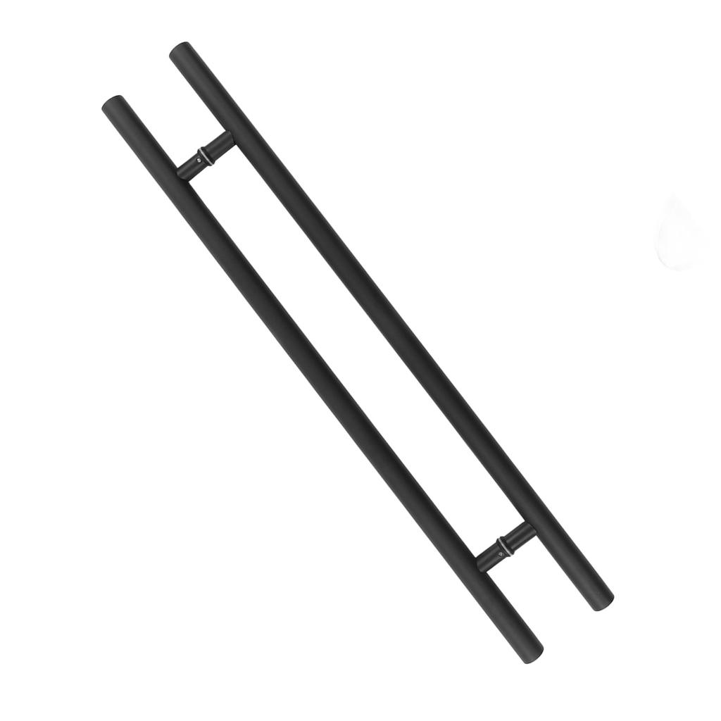 Stainless Steel Glass Door Handle Black Ergonomic Design Interior Exterior Door Pull Push for Glass Door