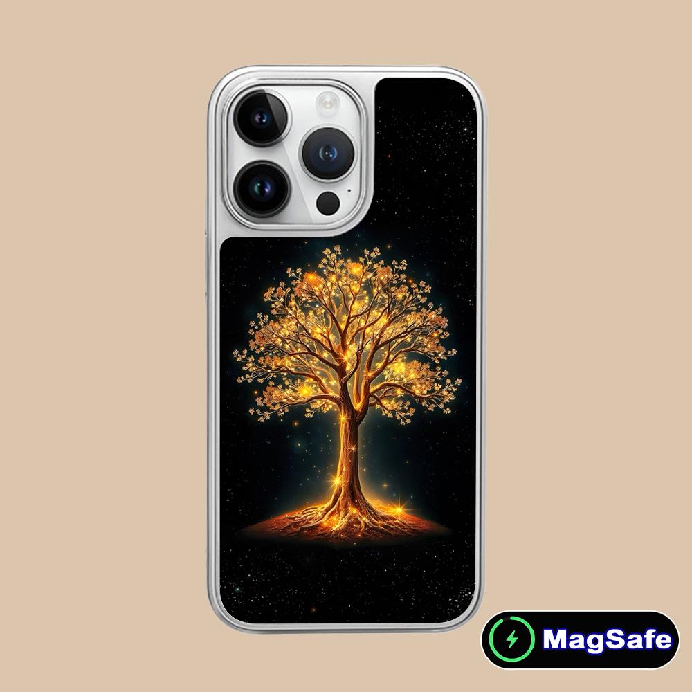 World Life Tree Mobile Phone Case for iPhone 17 16 15 14 13 12 11 Air Pro Max Plus Magsafe Silver Plating Colorful Cover Cover