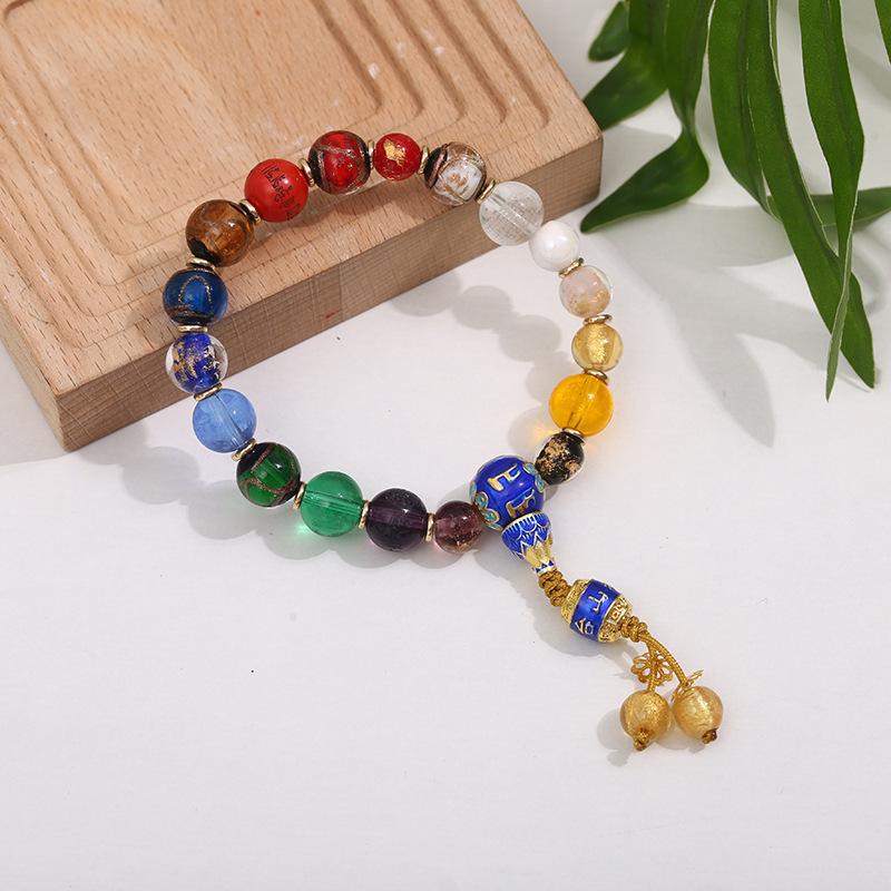 Eighteen-Seed Glazed Incense Bracelet: Multi-Treasure Single Circle with Ash Glaze