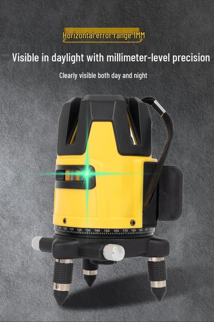 5-Line Multi-Function Green Laser Level Meter with Millimeter Accuracy for Household and Construction.