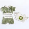 Niannyyhouse 15cm Doll Clothes for Plush Toys Jacket Pants 3 Piece Set Little Monster Clothes Cotton Doll Clothes Green Doll Baby Clothes + T-shirt +