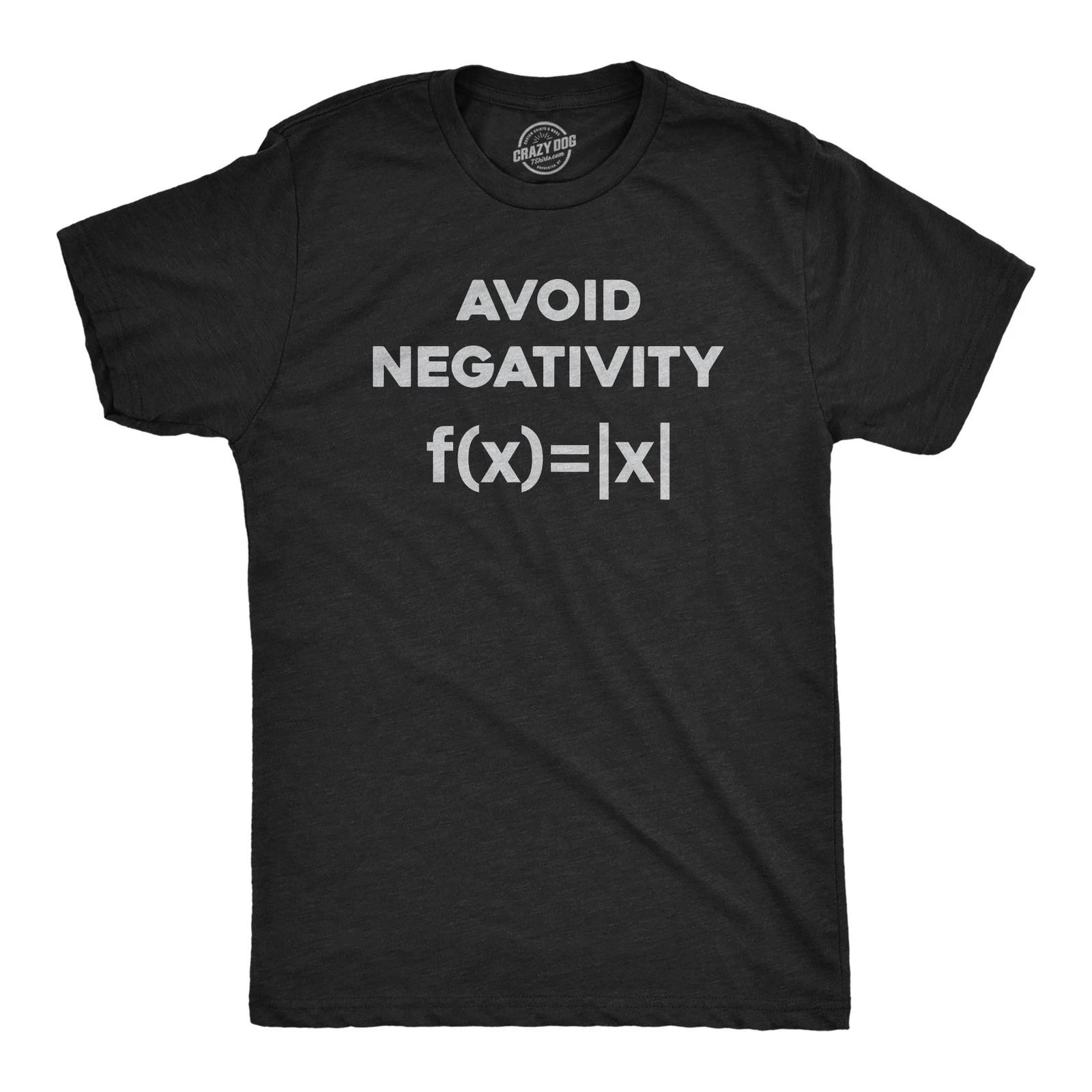 Mens Avoid Negativity T Shirt Funny Nerdy Math Formula Function Joke Tee for S