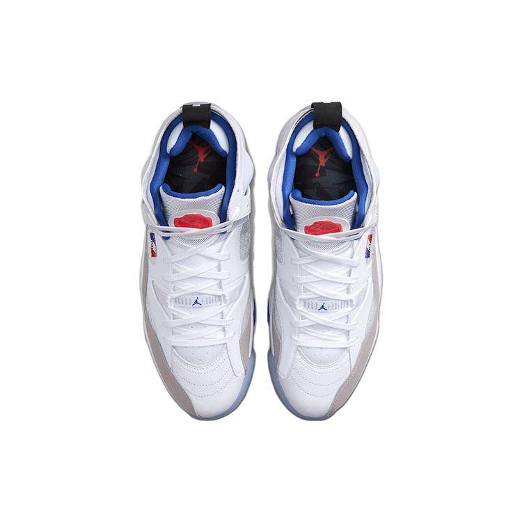 Paris Saint-Germain x Air Jordan Jumpman Two Trey Paname Herren-Sneaker Weiß Bimsstein Leuchtendes Karmesinrot DX6551-104