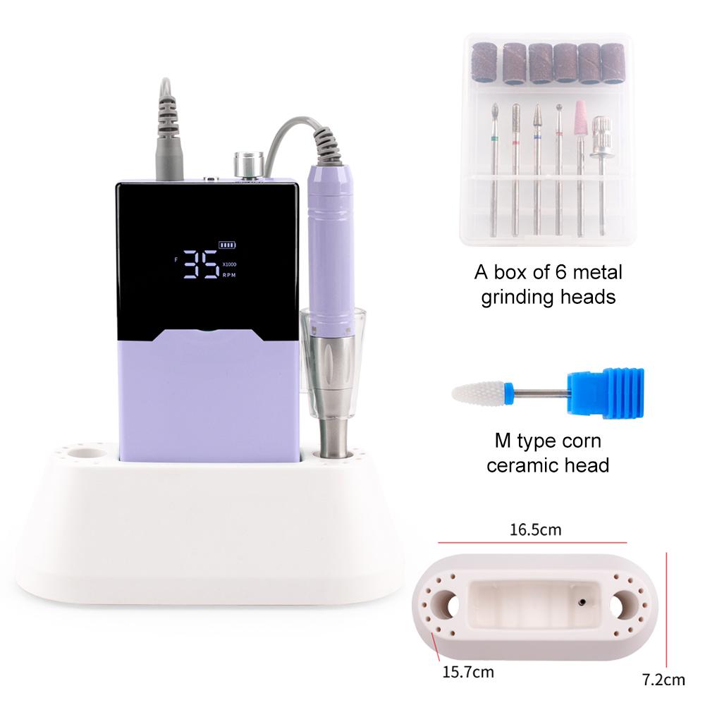 

BEPAN Violets Coreless Nail Drill Rechargeable 35000RPM Manicure Machine Nail File Pedicure Cordless Drilling Machine US