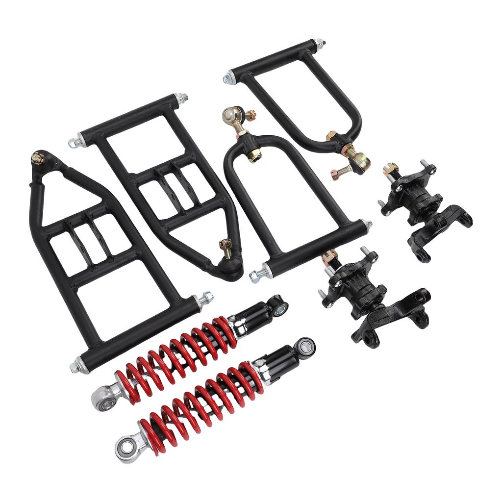 Vorderradaufhängung Schwingarmsatz Oberer Unterer Schwingarm und Vorderradaufhängungsdämpferbaugruppe für Go Kart Elektro-ATV Quad