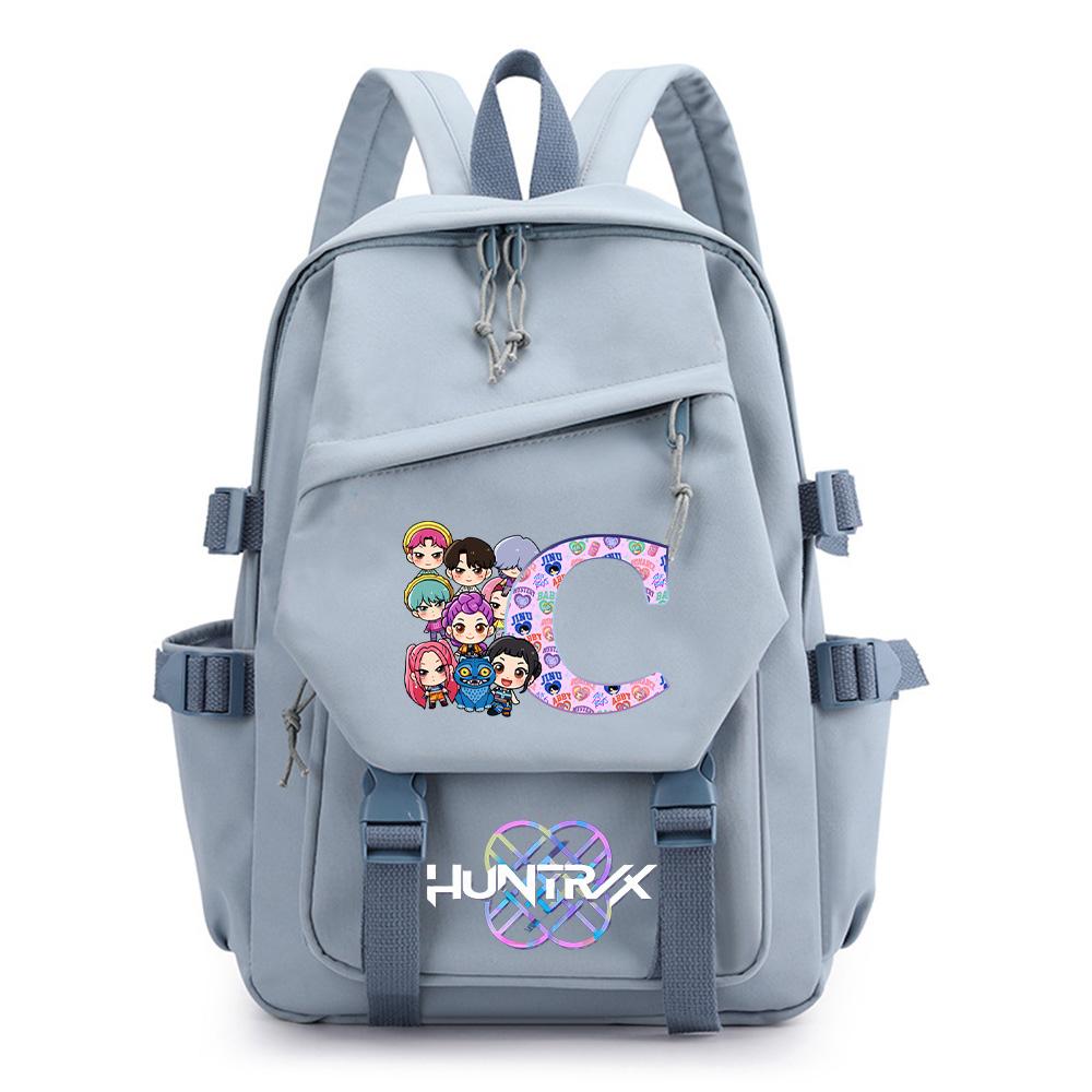 26 English Letter Kpop Demon Hunters Printed Backpack for Teenager Boy Gril Schoolbag Children Student Bookback Large Capacity Travel Bag Kid Gift
