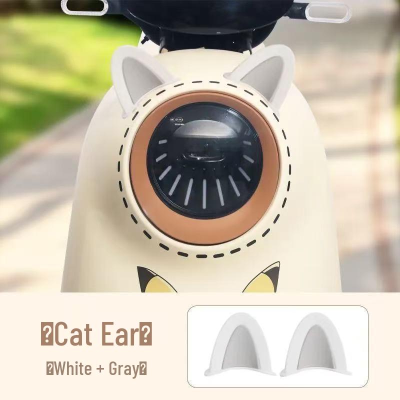 Yadea Bear Ear Electric Scooter Accessories: Cute Battery Car Stickers & Creative Helmet Decorations.