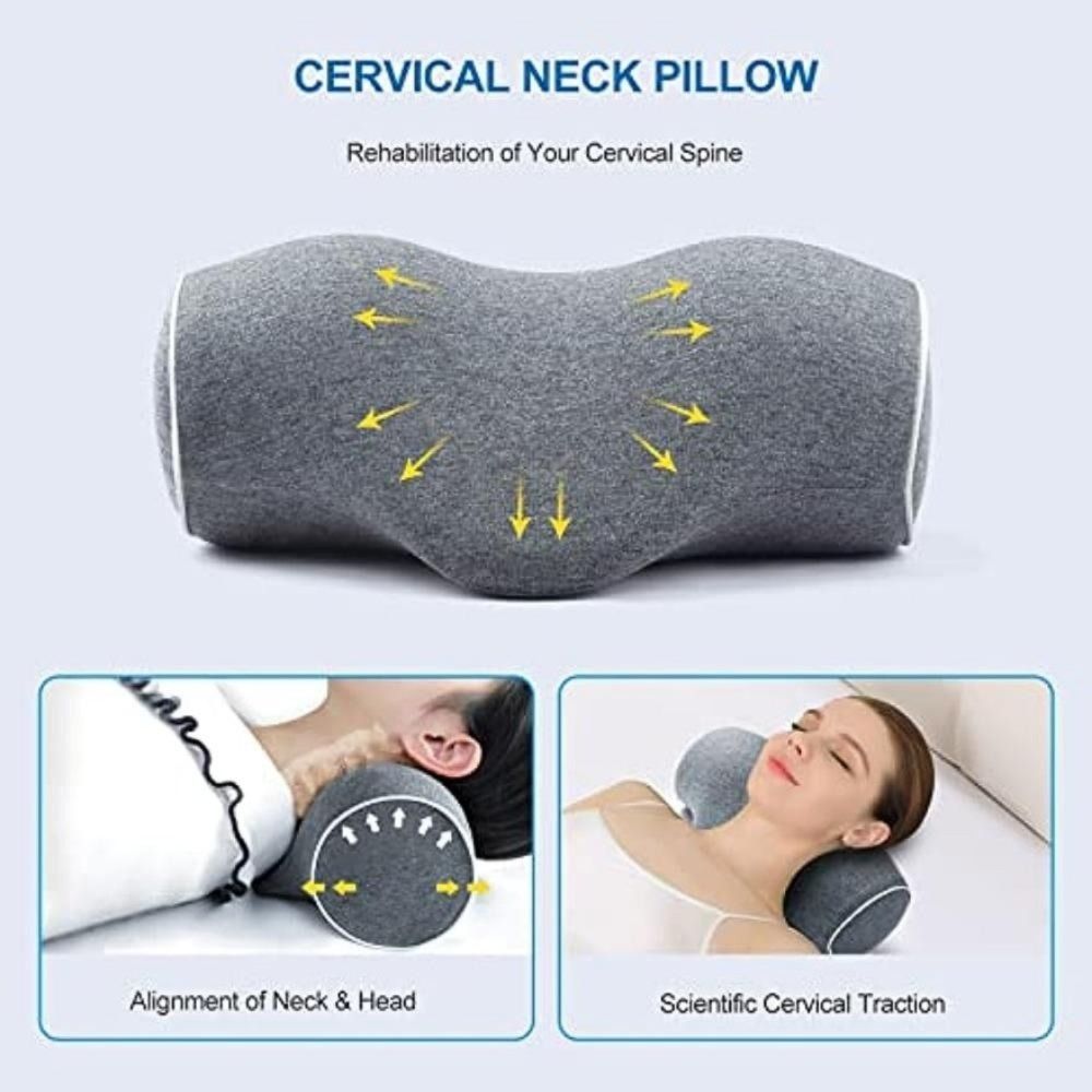 PU Memory Cotton Cervical Pillow Antiarch Traction Pillow  for Relieve Muscle Tension Spine