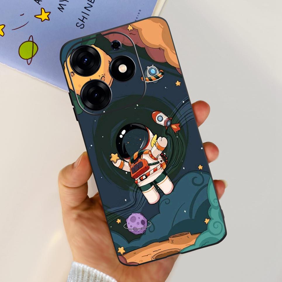 For Tecno Spark 10 Pro Spark 10C Case  Spark 9 Pro Spark 8c spark 7 Back Cover Bumper Clear Soft TPU Silicone Cute Cat Cartoon
