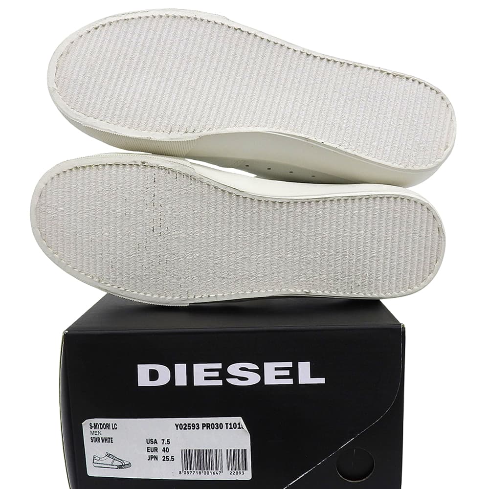 DIESEL S-MYDORI LC Leather Low-Top Sneakers, Men's, White, 10" shoes 7.5(US) whiteUsed