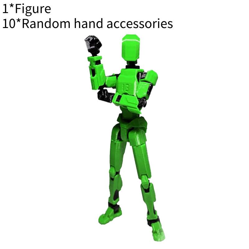 Lucky 13 Vollbewegliche Puppe 3D-gedruckt 3. Generation Dummy-Spielzeug mit 4 Waffen 3 Handtypen Rot Schwarz