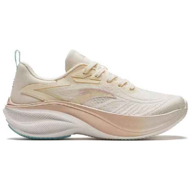 New Anta Cushioning Slip Resistant Low Top Running Shoes Women's Light Beige White 122425535-2