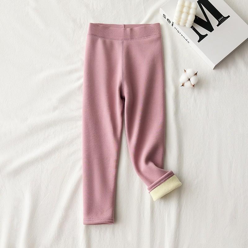 Zesílené a teplé dívčí zimní fleecové dlouhé kalhoty Dětské pohodlné měkké legíny Dětská móda Svrchní oblečení Spodní díly Oblečení
