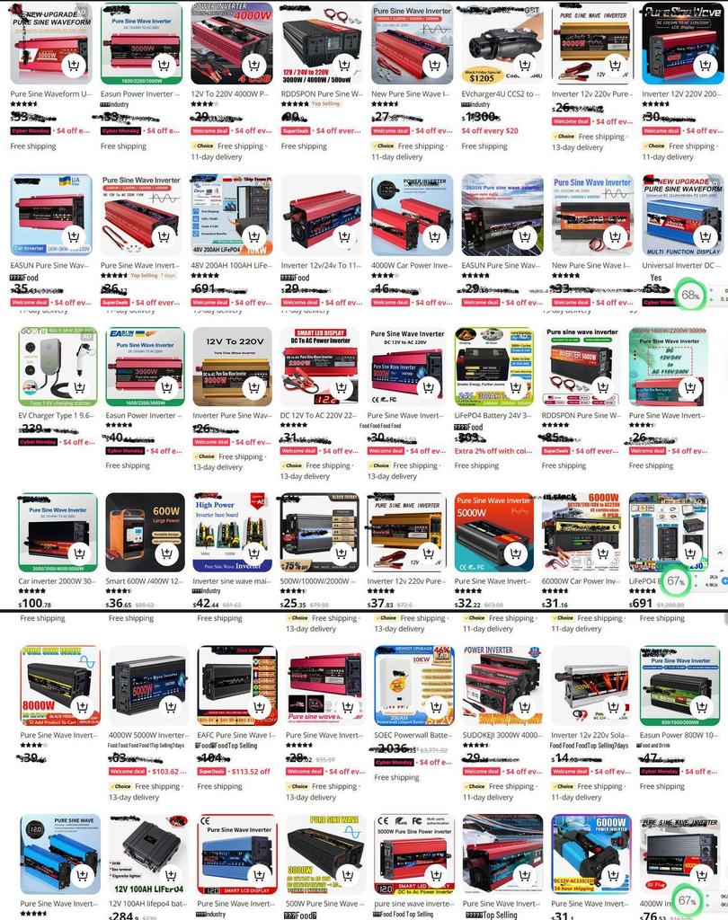Changji High Power Pure Sine Wave Car Inverter: 12V-60V to 110V/220V Converter