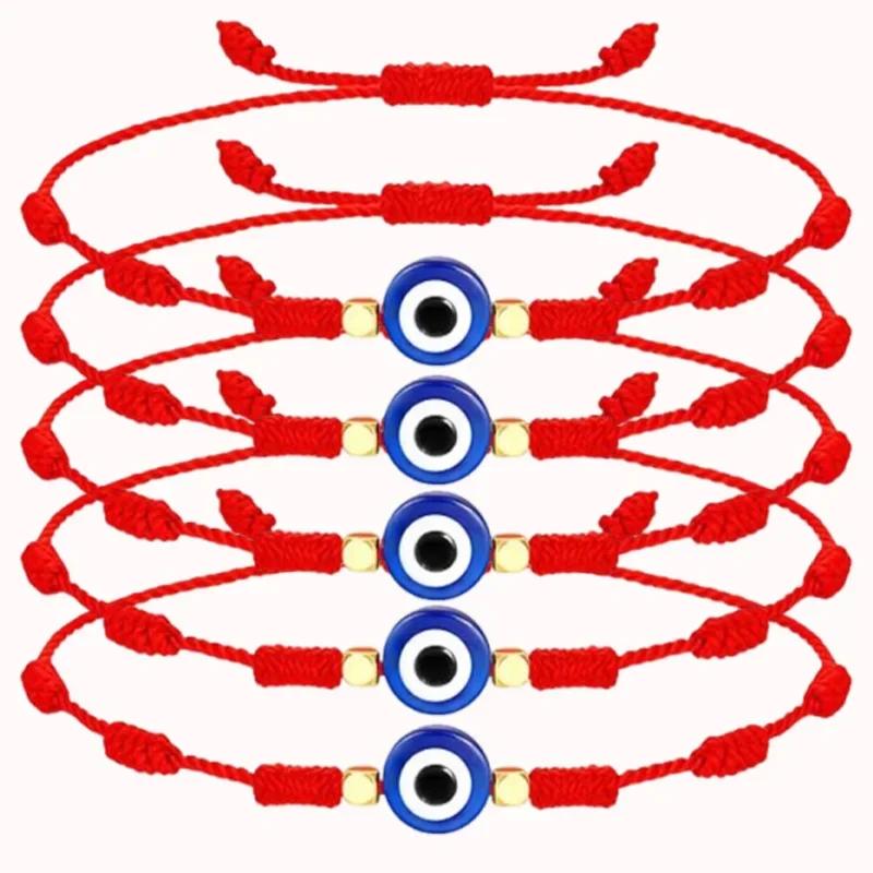 7 Knot Lucky Red Black String Bracelets for Lover Protection Amulet Friendship Braid Rope Wristband Jewelry Couple Bracelet Gift