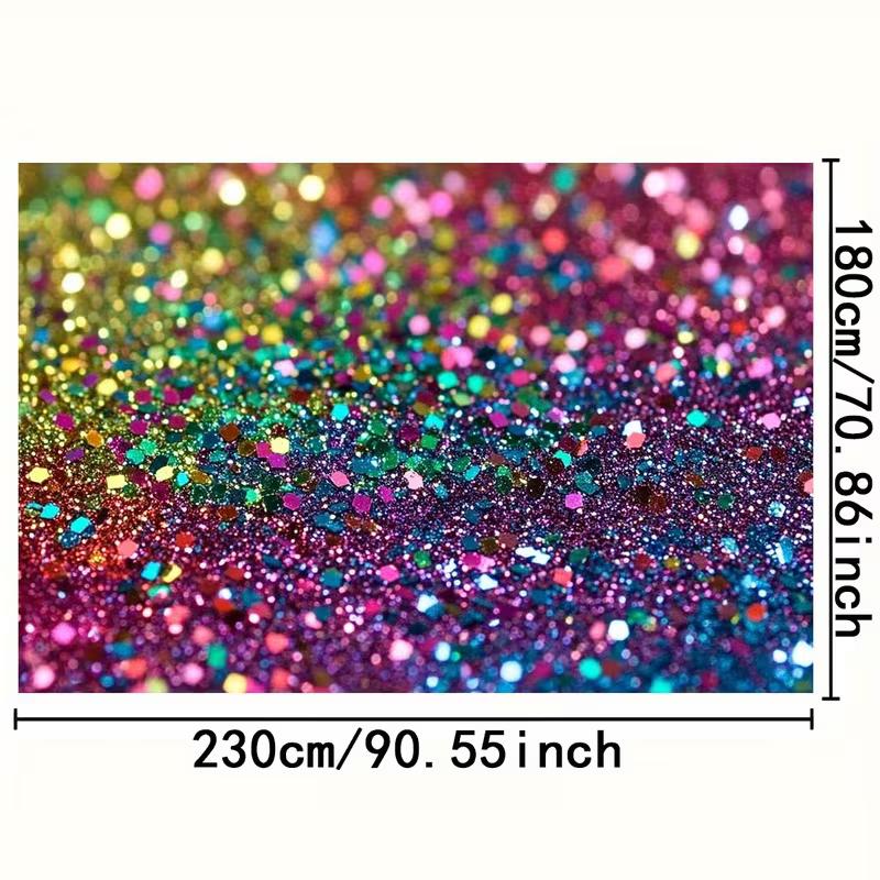 Sfondo Fotográfico Glitter Arcobaleno 2D Scintillio Colorato Sfondo per Feste