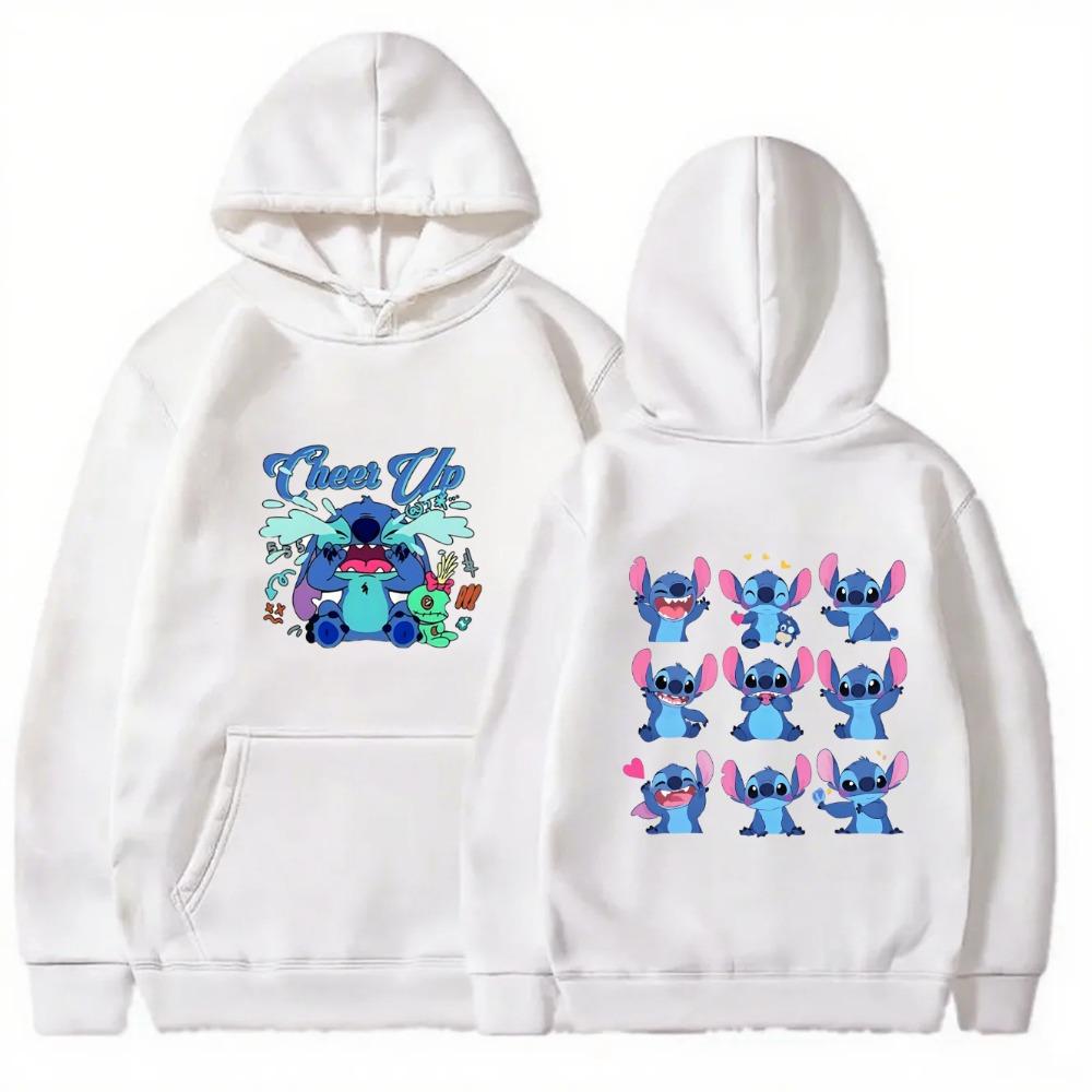 2025 New Disney Series Stitch Children's Hooded Sweatshirt for Men Women - Casual Top with Cartoon Print -fall Winter Clothing