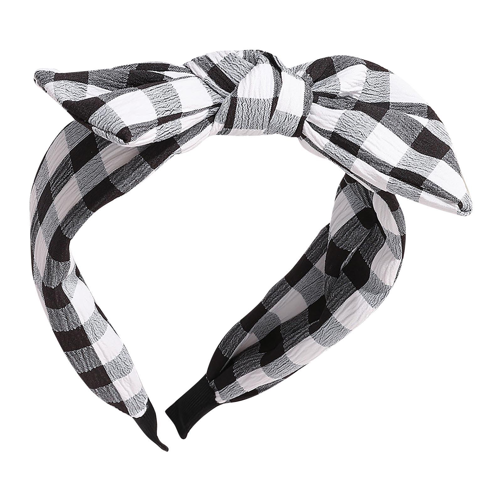 

Повязка на голову в клетку с бантом, повязка на голову с широкими полями, головной убор с темпераментом, заколка для волос