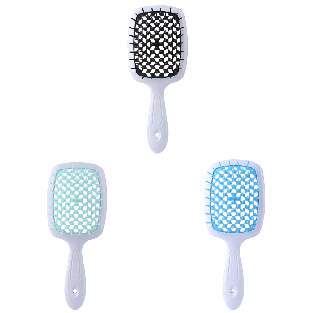 Puszysty grzebień do modelowania, siatkowy grzebień fryzjerski, wygładzający włosy, grzebień w kształcie plastra miodu, plastikowy grzebień do masażu, suchy i mokry, pusty grzebień