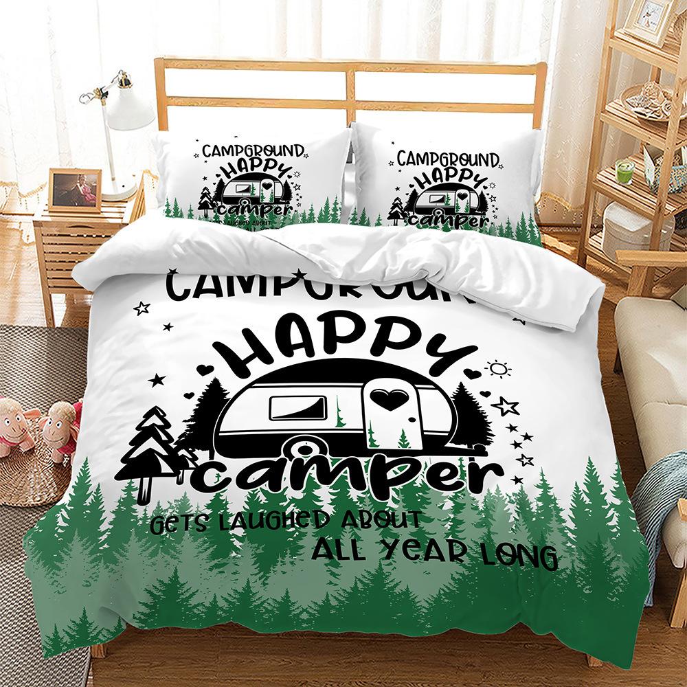 

Путешествие на автодоме по пути Пейзаж Комплект из трех предметов 3D Цифровая печать Пододеяльник Наволочка Постельное белье 90*190