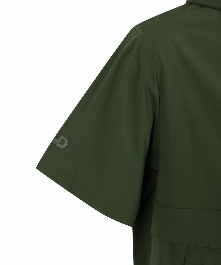 DISCOVERY EXPEDITION Uni Freshvent Lightweight Woven Training Short Sleeve Hooded Anorak (D/Khaki)