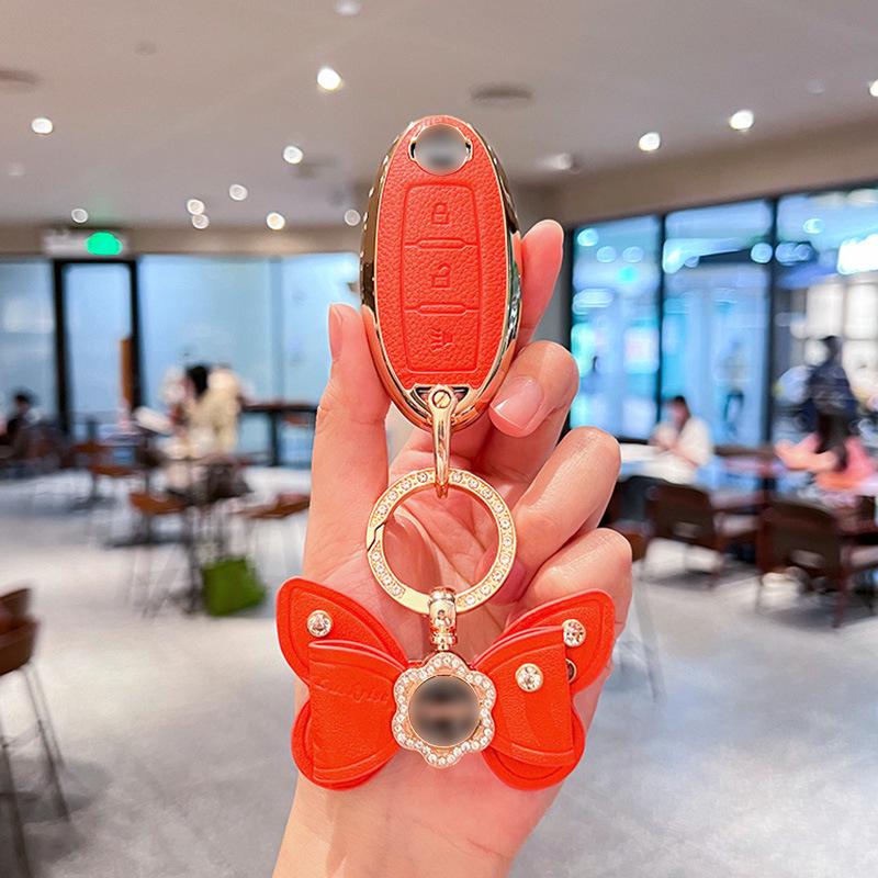 Nissan Key Cover for Sylphy, Teana, Qashqai, Kicks, Tiida, Murano, Bluebird – Car Key Shell Case for Women