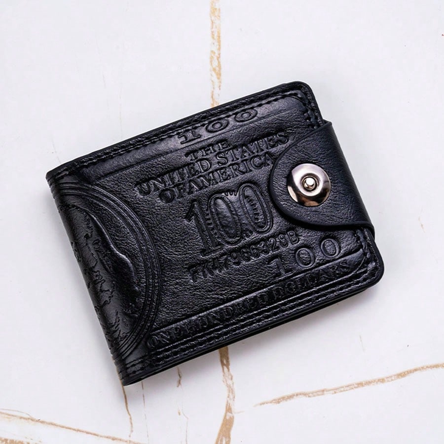 

1 шт. Мужской кошелек для долларов, держатель для карт, складной принт, кошелек, многослотовый карман для монет, для мужчин, кошелек, мини-кошелек, кошелек, мужской кошелек, кожаный чёрный