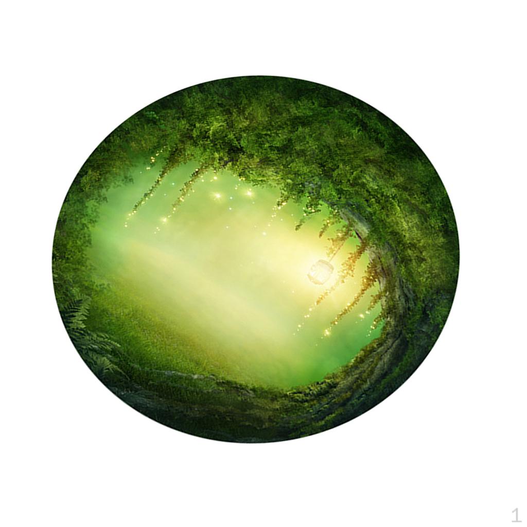140x140cm Round Polyester Tablecloth 5.Green light forest