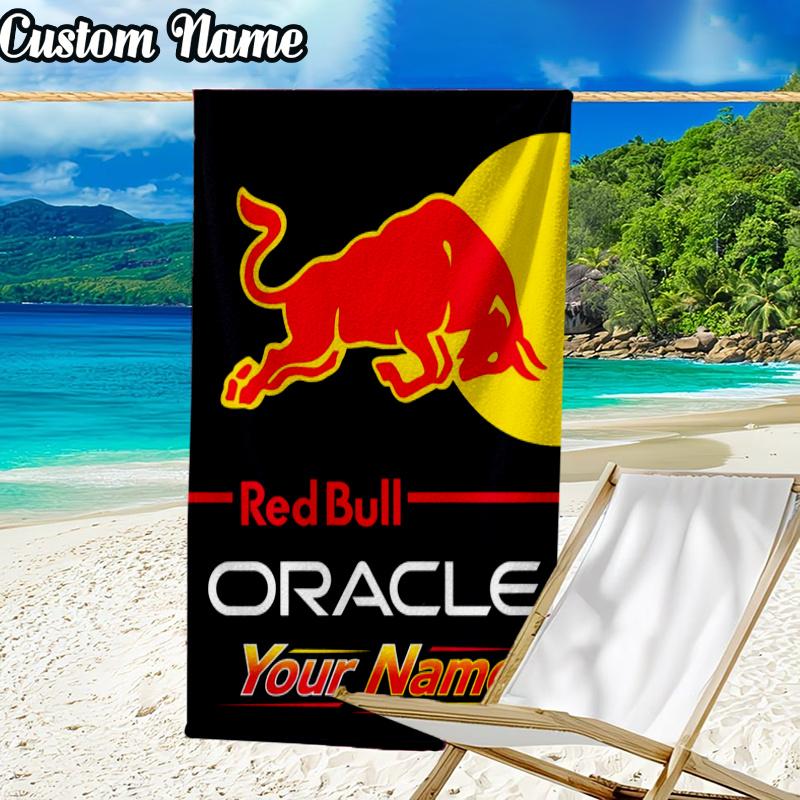 Custom Name bull Car Beach Towel - Soft, Ultra-Absorbent Microfiber, Lightweight, Perfect for Beach, Parties, Travel, Camping
