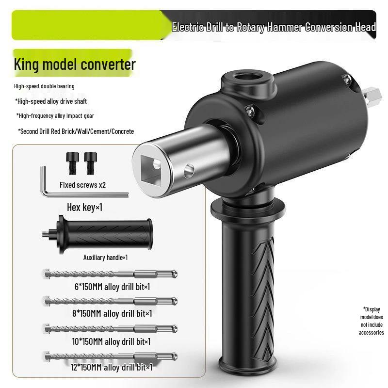 

Electric Drill to Impact Drill Converter for Concrete Drilling - Lightweight and Compact