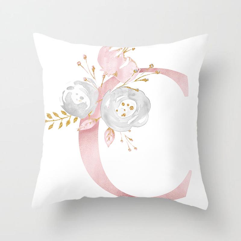 26 Letters Cushion Cover Letter Home Decorative Pillowcase Polyester Throw Pillow Case Cushion Cover For Sofa Almohada Hot Zt25