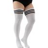 Striped Women Stockings Over Knee Long Socks Fashion Women Keep Warm Long Socks Black White Striped Hosiery