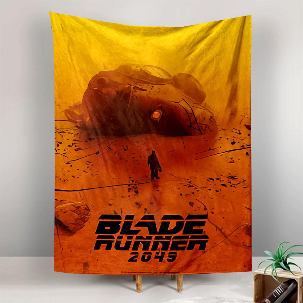 Blade Runner 2049 Tapestry Wall Hanging, Cyberpunk Sequel Movie Poster Art, Futuristic Wall Decor for Bedroom Living Room Dorm