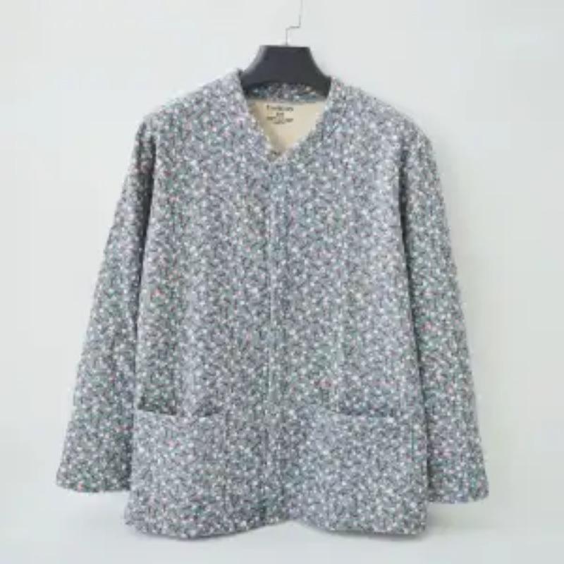 Baumwoll-Strickjacke mit Knöpfen für Frauen mittleren und höheren Alters, langärmlig, offen gestrickt, Unterhemd, dick und fest