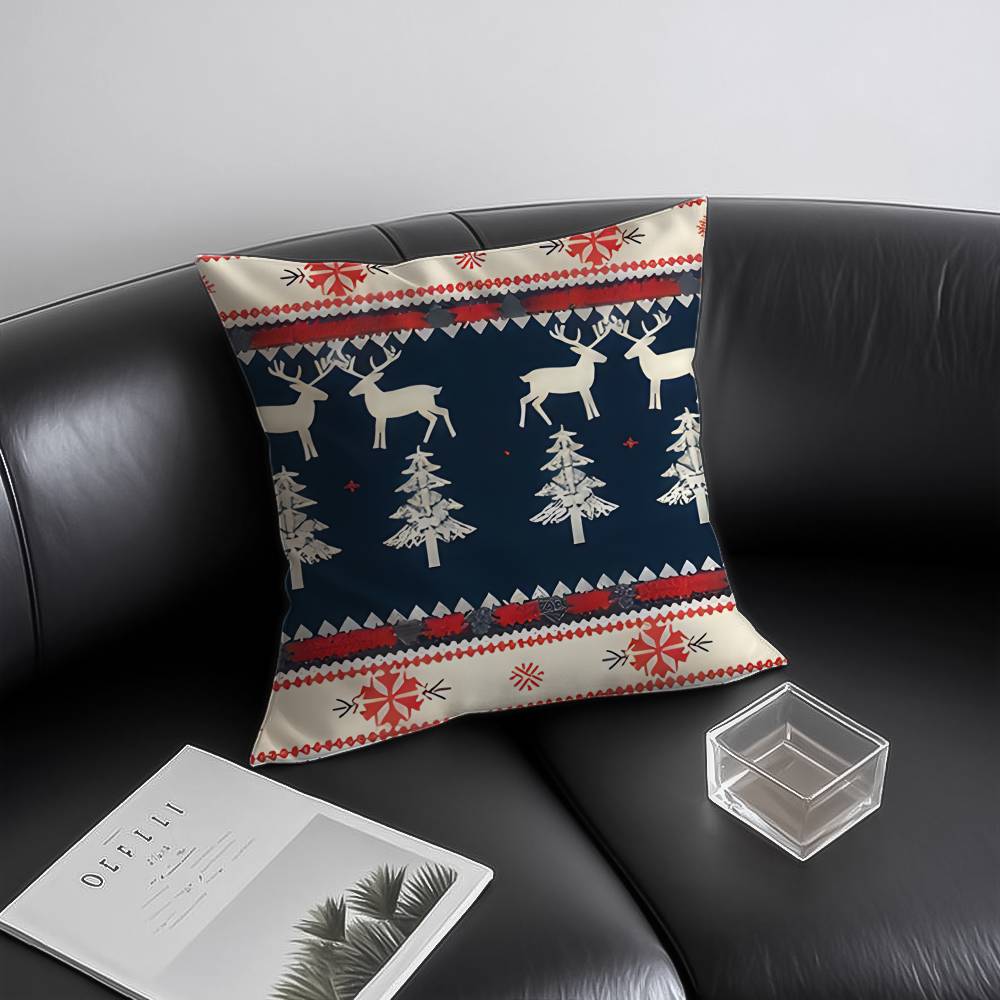 Christmas Adorable Reindeer Cute Pillow Case Anti-dustmite Invisible zipper Sofa Bed