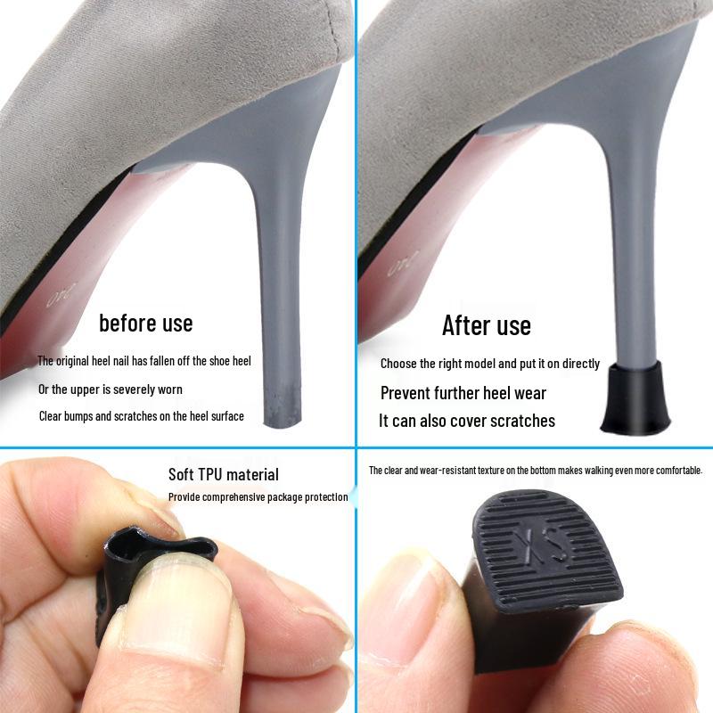 Horseshoe U-Shaped High Heel Noise Cancelling Stiletto Protector - Soft, Wear-Resistant, Anti-Slip Silent Dance Shoe Cover.