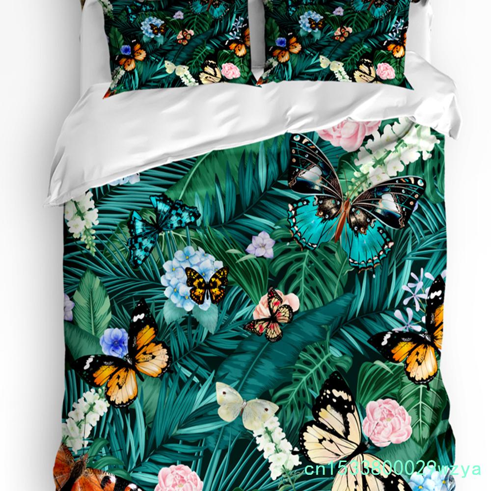 Forest Fairy Flower Butterfly Girl Duvet Cover With Pillow Case Custom 3pcs Bedding Set Quilt Cover Double Bed Home Textile