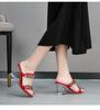 1098 Series Cm Heel Cm Platform Wedge Heel Slippers Shallow Women's Chain Simple Transparent Crystal Shoes LFD
