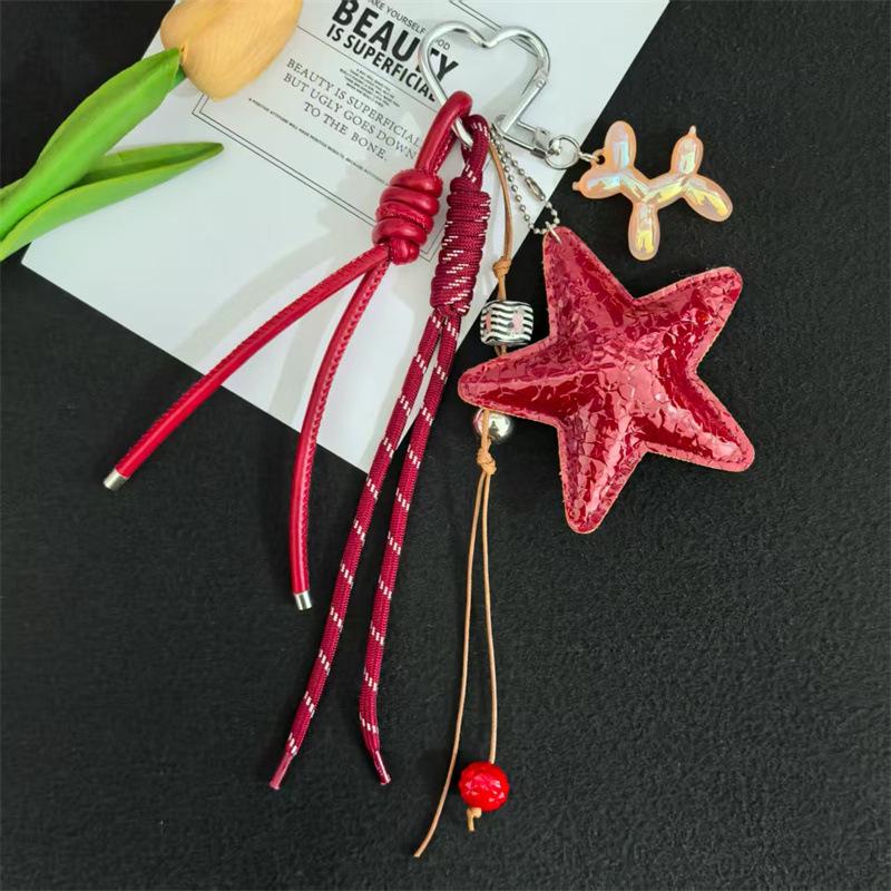 Korean Five-Pointed Star Luxury Keychain Charm