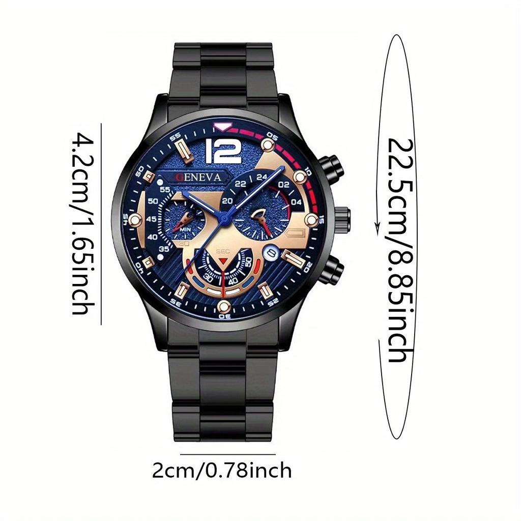 4-piece Retro Men's Fashion Accessories Set, with Cross Necklace, Ring and Bracelet Chain, Suitable for All Occasions.