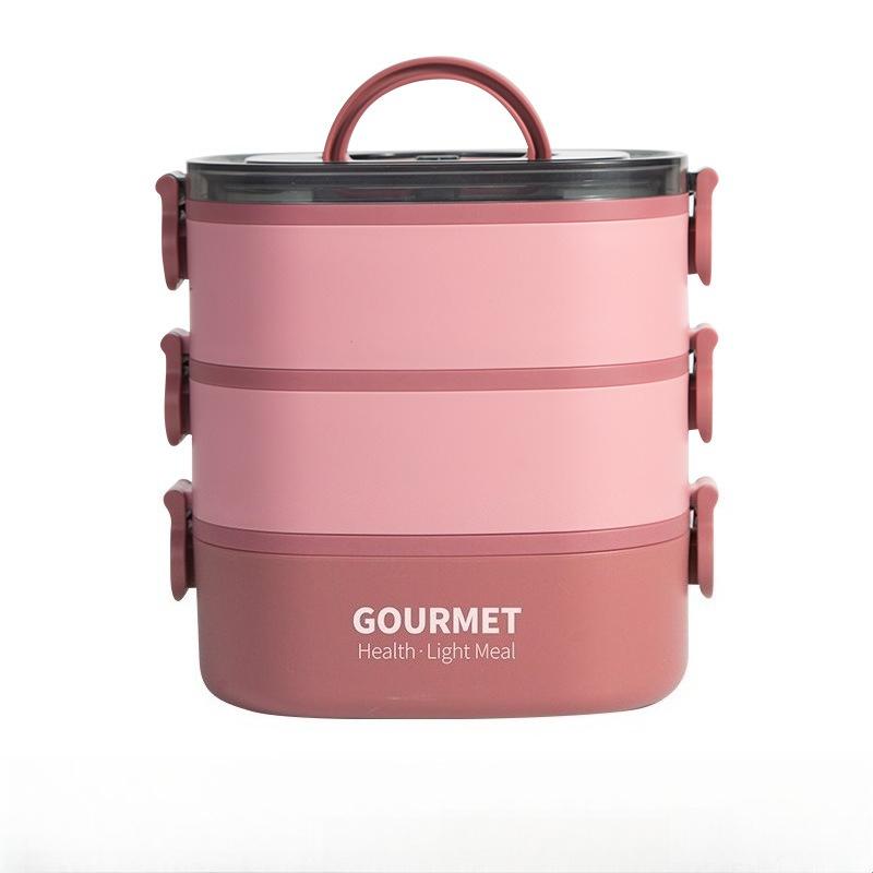 

Многослойный ланч-бокс большого объема, портативный контейнер для еды для офисных работников и студентов, безопасный для микроволновой печи, контейнер для еды