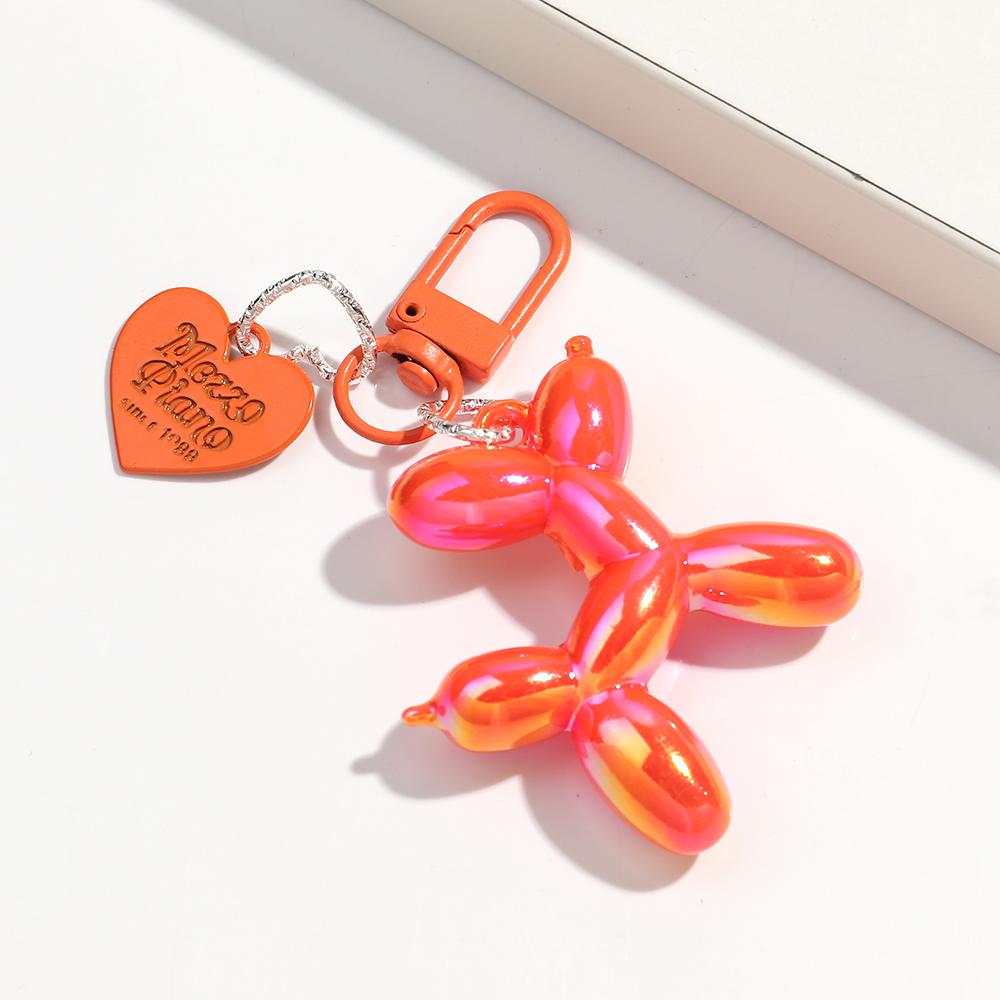 Kreativer Großer Ballon Hund Herz Schlüsselanhänger für Frauen Mädchen Niedlich AB Bunt Acryl Hund Schlüsselanhänger Handy Tasche Anhänger Zubehör Geschenke
