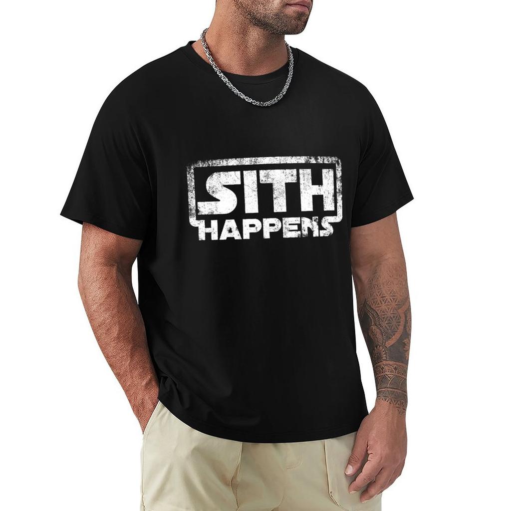 Male Tee-shirt Fashion Casual Tops Male Top Tees Summer Tshirt Sith Happens T-Shirt Tops Humor Short Sleeve Brand Men T Shirt