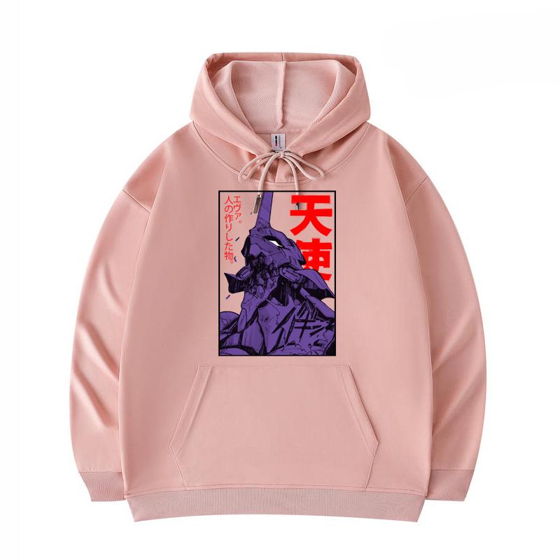

Мужские толстовки Eva 01 Evangelion с забавным принтом Harajuku, саржевые толстовки с имитацией хлопка в стиле Харадзюку