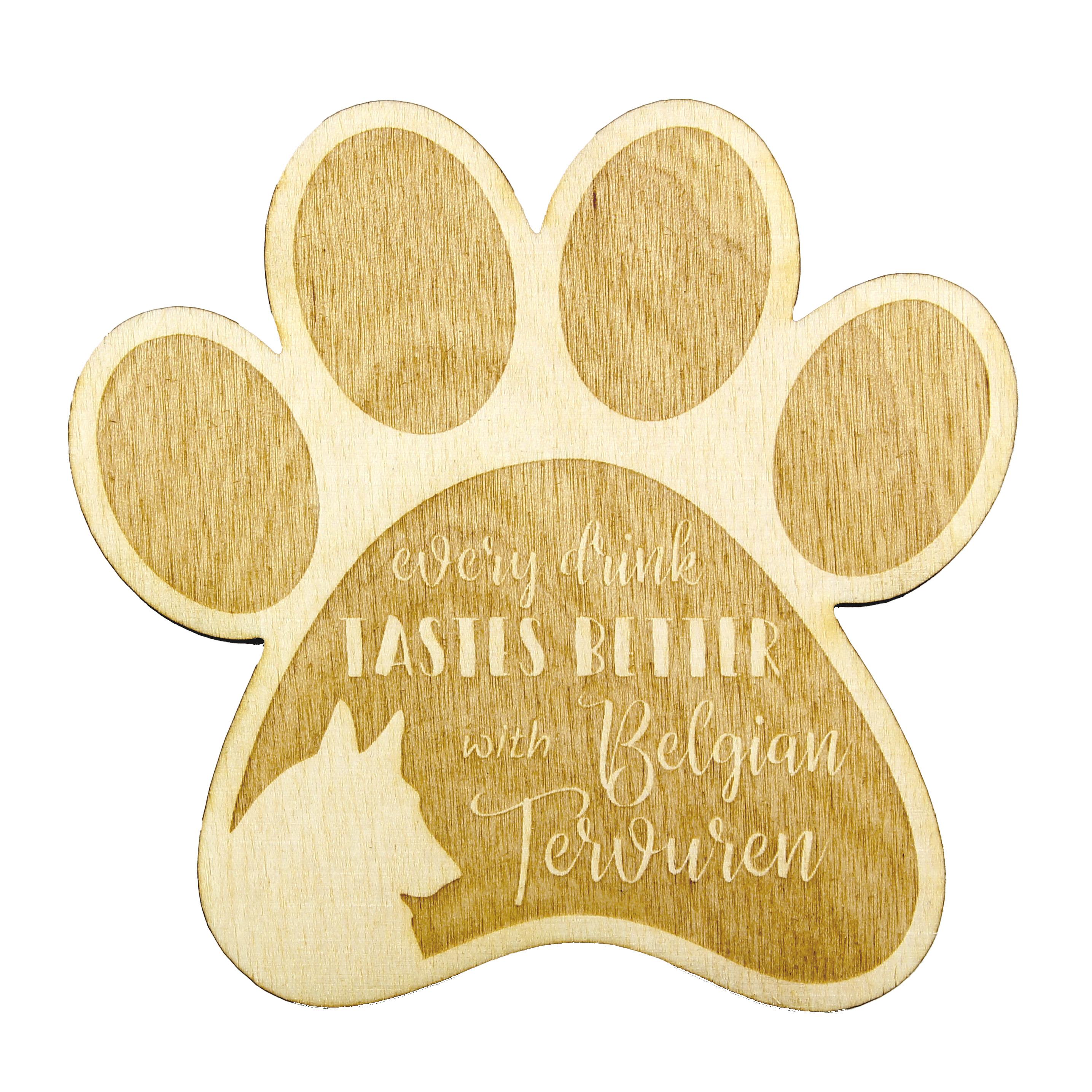 

Tervueren Belgian Shepherd Dog, Tervueren Belgian Sheepdog - Mug coaster, engraved coaster with dog, gift for dog lover by Art-Dog brand