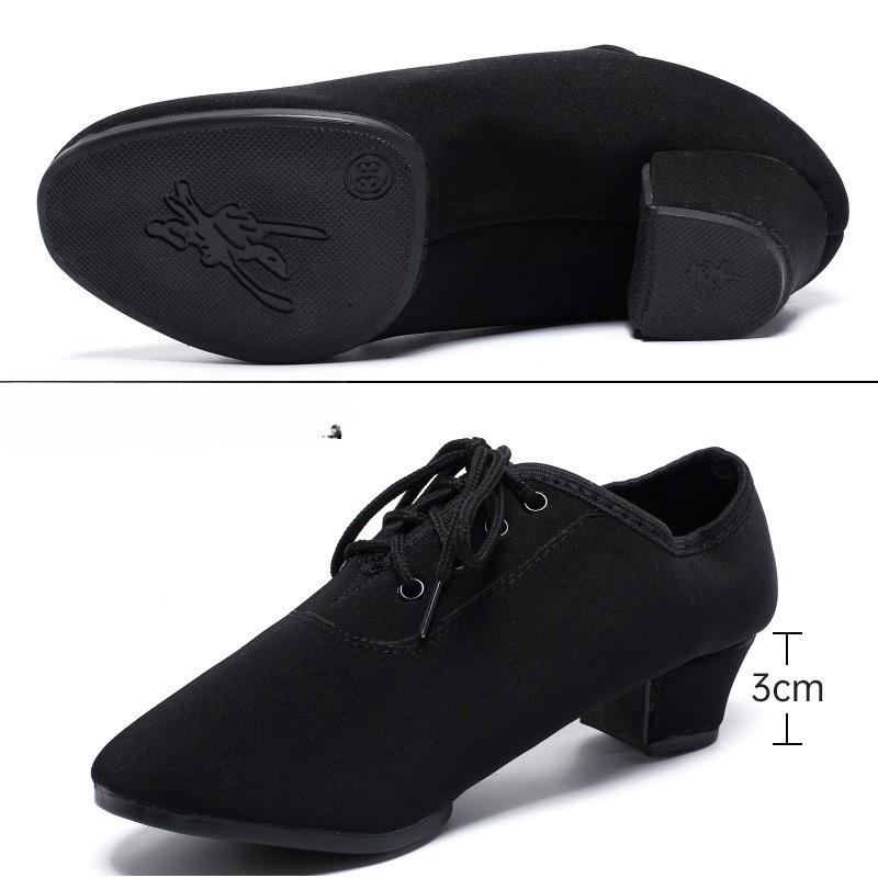 Women's Dance Shoes Black Modern Ballroom Salsa Shoes Adult Tango and Ballroom Sneakers